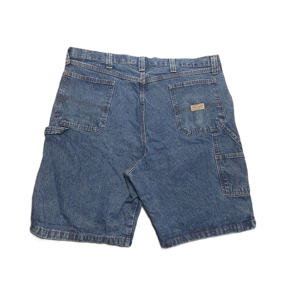Wrangler Carpenter Shorts Mens 40 Jorts Blue Denim Cotton Workwear Y2K